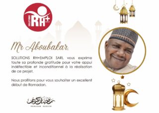 💫Hello Chers tous,

SOLUTIONS RH+EMPLOI SARL exprime toute sa profonde gratitude à l’un de ses partenaires les plus importants à savoir Mr ABOUBAKAR.

Par la même occasion, nous lui souhaitons un excellent début de Ramadan ! 🕌 

Nous souhaitons également un bon début de Ramadan à toute la communauté musulmane nationale et internationale. 

Ramadan Kareem ☪️ 

💫Hello everyone,

SOLUTIONS RH+EMPLOI SARL expresses its deep gratitude to one of its most important partners namely Mr ABOUBAKAR.

At the same time, we wish him an excellent start to Ramadan! 🕌

We also wish the entire national and international Muslim community a happy start to Ramadan.

Ramadan Kareem ☪️