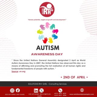 ✅ 2 Avril 2024.  Journée mondiale de la sensibilisation à l'Autisme

" De la survie à l’épanouissement personnel : les personnes autistes partagent des perspectives régionales "; tel est le thème de la conférence virtuelle qui se tient ce jour dans l'Etat de New york. Le but visé cette année par l' Organisation des Nations Unies est de recueillir l'état réel et global par les personnes autistes elles-mêmes venant de part et d'autre du globe. Les réalités de chaque région de la terre sur la situation des autistes seront partagées ainsi que les actions de développement durable pouvant être implémentées avec pour finalité première leur épanouissement.

 Et vous, quelle réalité observez-vous dans votre périmètre et quelles actions jugez-vous nécessaires pour contribuer à l'épanouissement des personnes autistes ?

#SensibilisationAutisme 
#journeeinternationale 
#epanouissement 

✅ 2 April 2024.  World Autism Awareness Day

"Moving from surviving to thriving: Autistic individuals share regional perspectives "; is the theme of the virtual conference being held today in New York State. The aim of this year's conference, organised by the United Nations, is to gather information on the real, global situation from autistic people themselves from all over the world. The realities of the situation of autistic people in each region of the world will be shared, as well as the sustainable development actions that can be implemented with the primary aim of helping them to fulfil their potential.

 And you, what reality do you observe in your area and what actions do you consider necessary to contribute to the development of autistic people?

#Awareness
#autism
#happiness