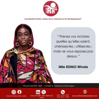 ☀️BONJOUR LUNDI !

✨La société SOLUTIONS RH+ SARL vous souhaite une semaine performante dans votre milieu professionnel par ce conseil qui nous est donné par Mlle EDIMO.

#POTENTIELHUMAIN #ressourceshumaines #RH #MONDAYMOTIVATION  #quoteoftheday 

☀️HELLO MONDAY !

✨SOLUTIONS RH + SARL wishes you a successful week in your workplace with this advice from Miss EDIMO 

#HUMANPOTENTIAL #humanresources #HR #MONDAYMOTIVATION #quoteoftheday